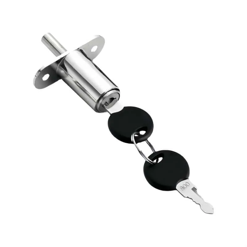 105 Push‑To‑Open Plunger Lock, Zinc Alloy Chrome Press Cabinet Lock, Cylinder Length 22mm 32mm 40mm for Electrical Cabinet & Tool Box