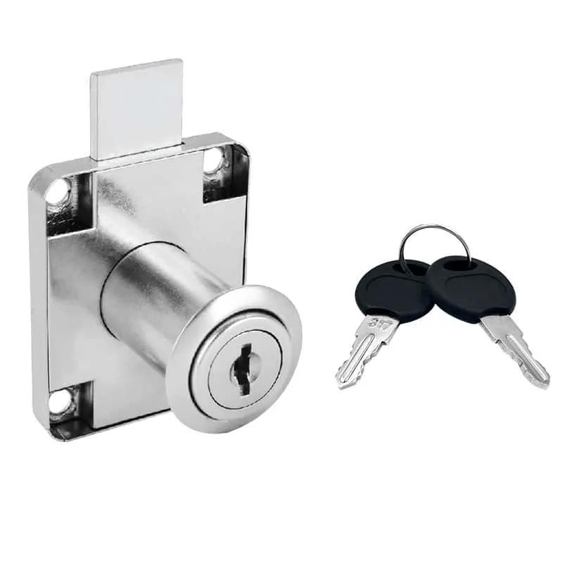 Model 139C Drawer Lock Full Iron Nickel Plated Two‑Turn Two‑Stage Latch for Budget Office Filing Cabinet